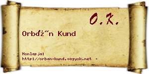 Orbán Kund névjegykártya